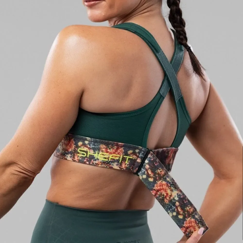 Shefit Ultimate High Impact Sports Bra Green Conquer Print XS
